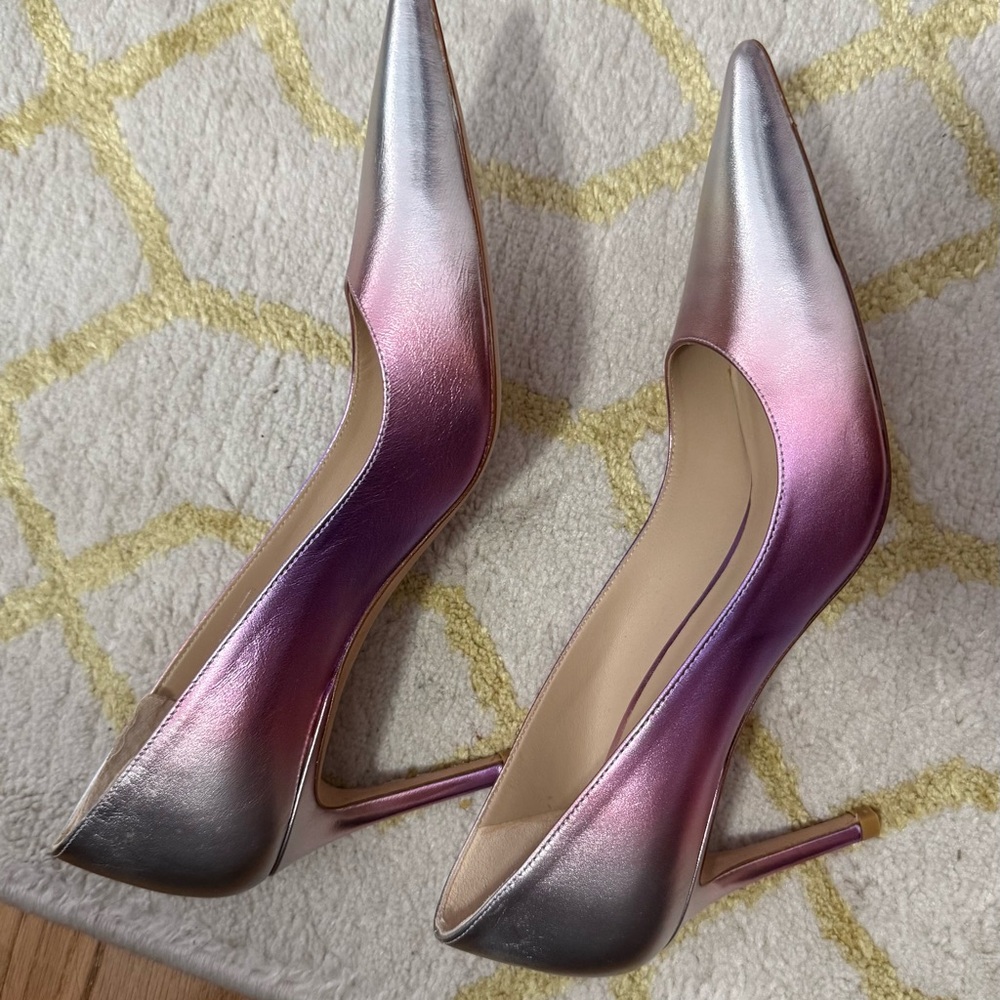 Stuart Weitzman Silver Pink Ombré Heels NEW without box